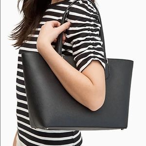 Kate spade black mini tote bag with zipper